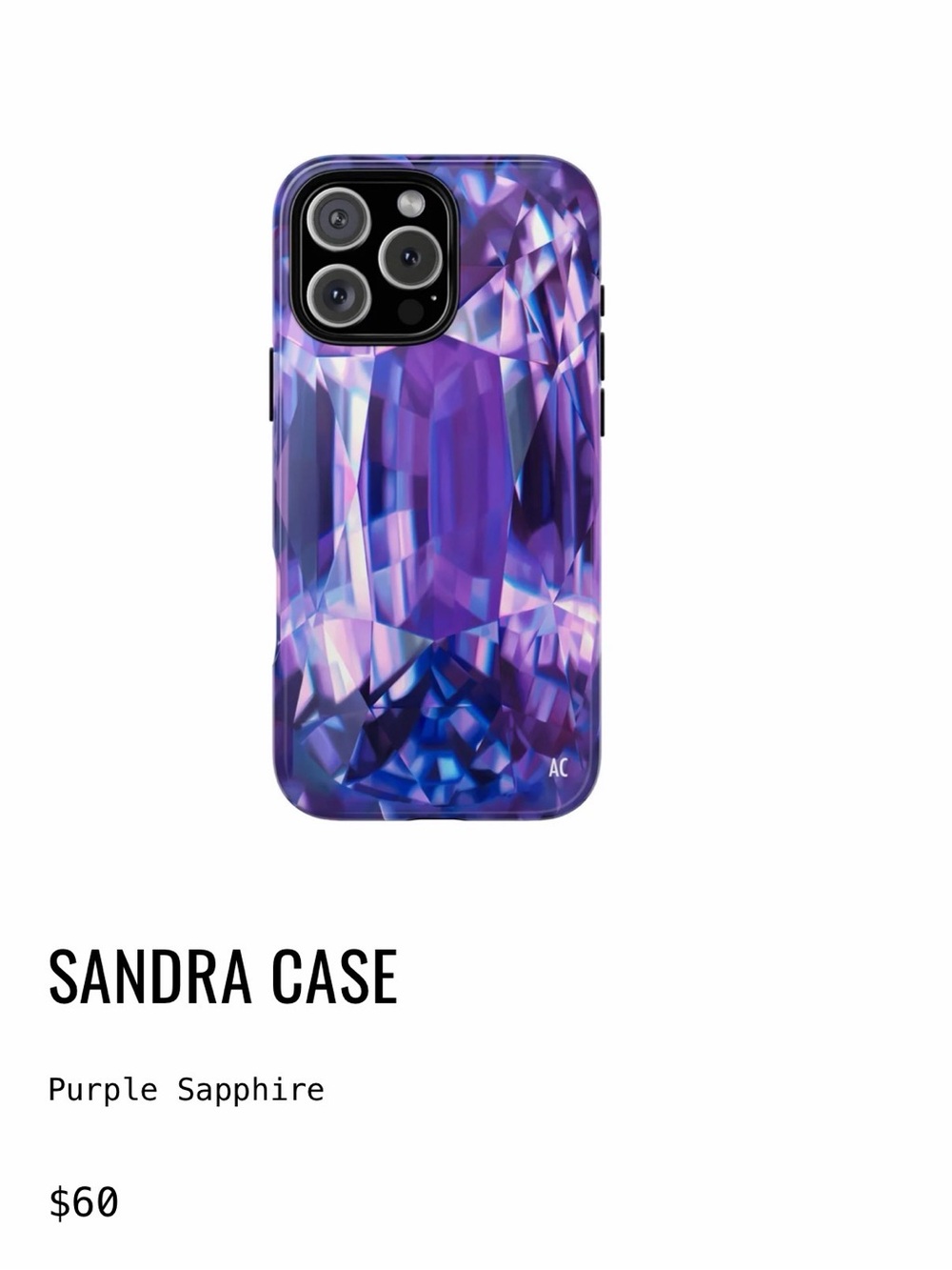Angie Crabtree Art Clas iPhone 15 pro max case purple sapphire